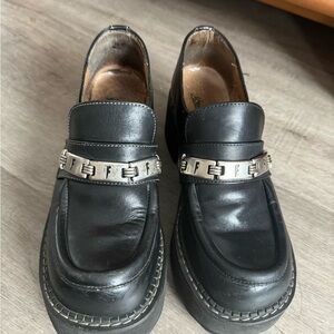 Vintage John Fluevog Black Chunky Platform Loafers